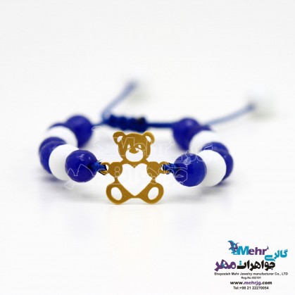 دستبند طلا و سنگ - طرح خرس مهربان-SB0178
